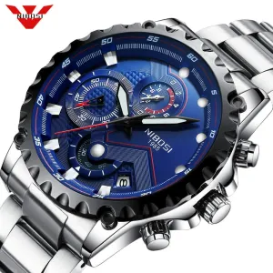 NIBOSI Men Watch Big Dial Sports Watches Mens Fashion Army Watch Men Military Clock Quartz Wristwatch Relogio Masculino