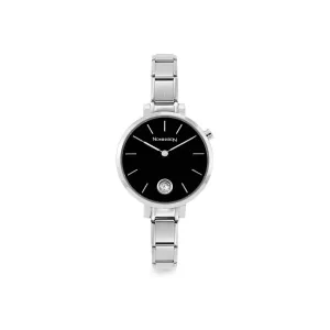 Nomination Silver and Black Cubic Zirconia Watch