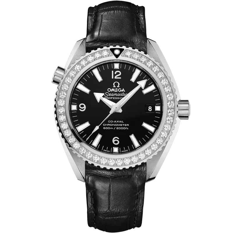 Omega Seamaster Planet Ocean 600M 42 mm, steel on leather strap