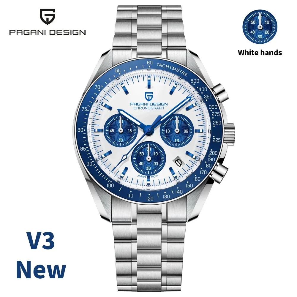 PAGANI DESIGN 2024 New Men's Watches Top Luxury Quartz Watch For Men Auto Date Speed Chronograph AR Sapphire Mirror Wrist watch