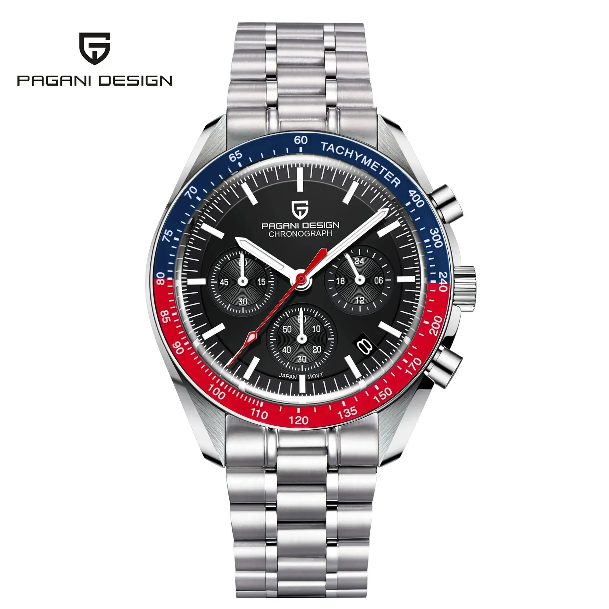 PAGANI DESIGN 2024 New Men's Watches Top Luxury Quartz Watch For Men Auto Date Speed Chronograph AR Sapphire Mirror Wrist watch