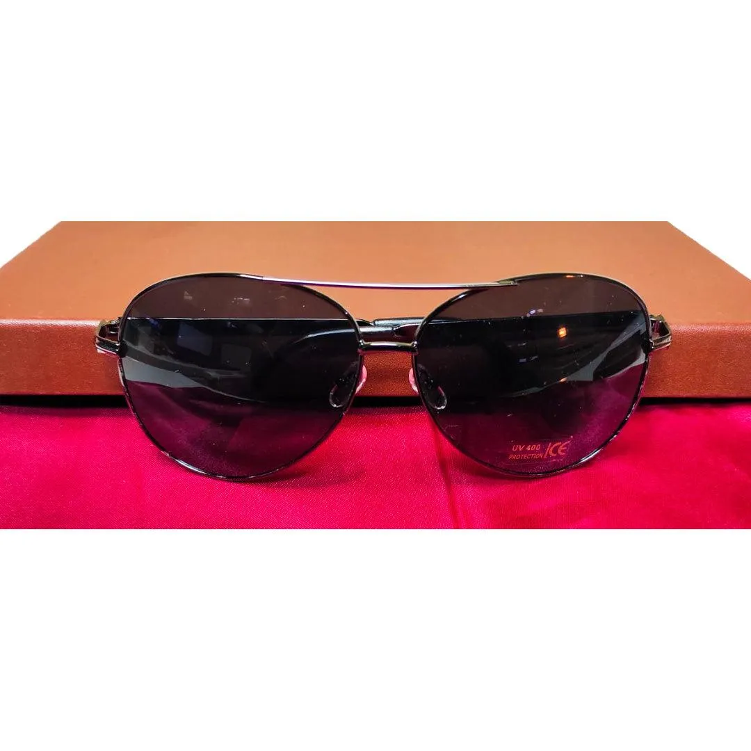 Professional Gift Set With Pen Sunglass Wallet Watch - Black