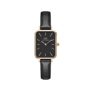 Quadro Pressed Sheffield - Black, Rose Gold & Green Watch