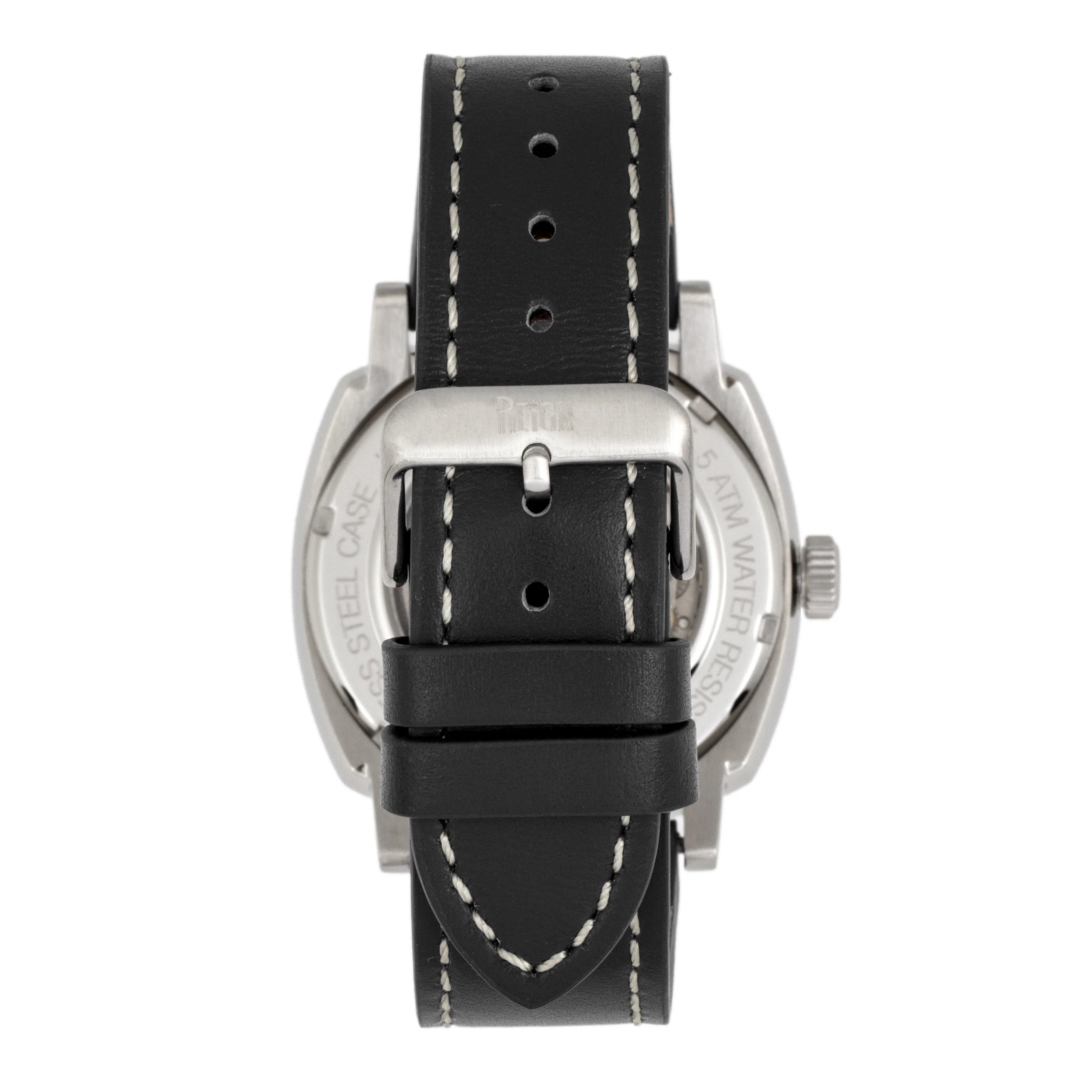 Reign Napoleon Automatic Semi-Skeleton Leather-Band Watch