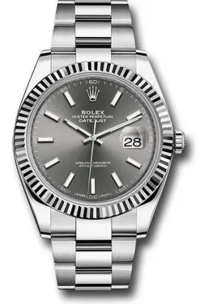 Rolex Steel and White Gold Rolesor Datejust 41mm Watch 126334 dkrio