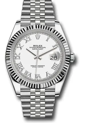 Rolex Steel and White Gold Rolesor Datejust 41mm Watch 126334 wrj