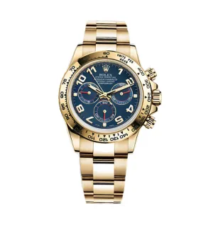 Rolex Yellow Gold Cosmograph Daytona 40 Watch - Blue Arabic Dial - 116508 bla