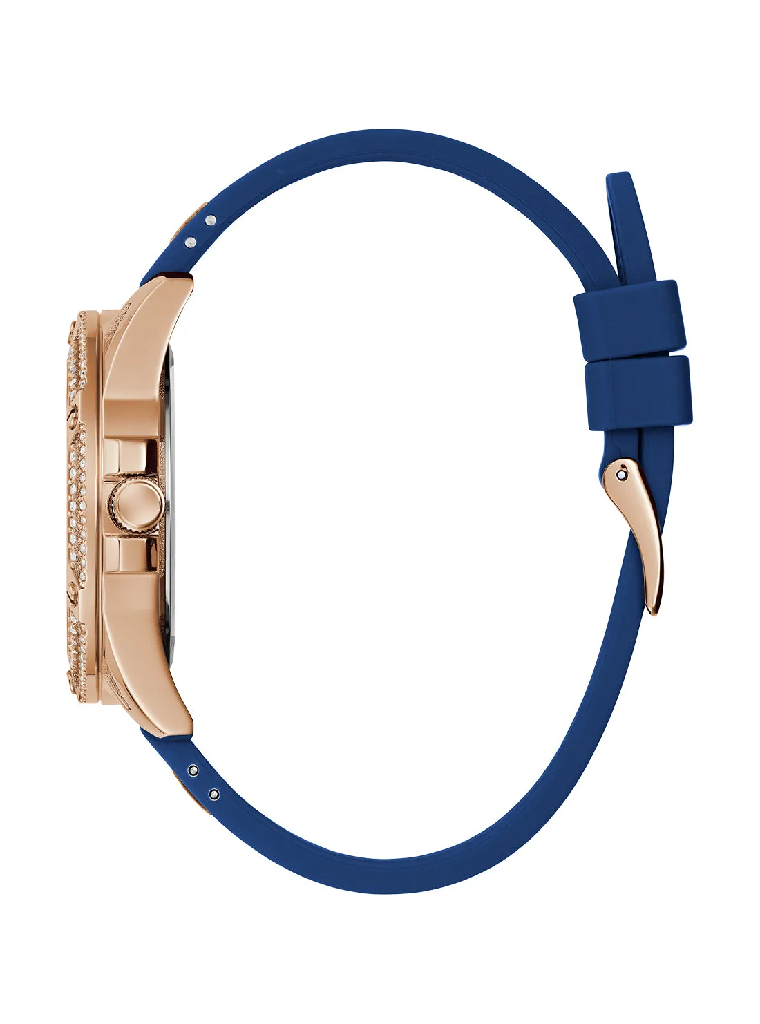 Rose Gold Blue Queen Silicone Watch