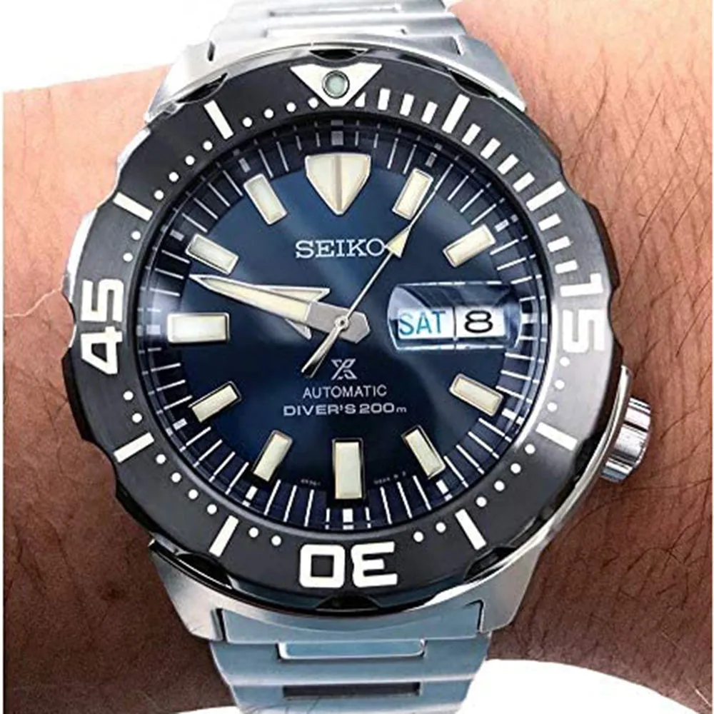 Seiko Mens Prospex Monster Blue Dial Stainless Steel Analog Watch - SRPD25