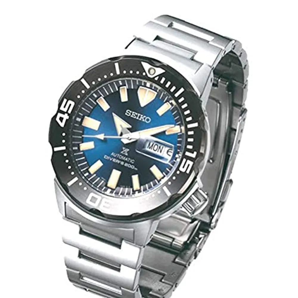 Seiko Mens Prospex Monster Blue Dial Stainless Steel Analog Watch - SRPD25