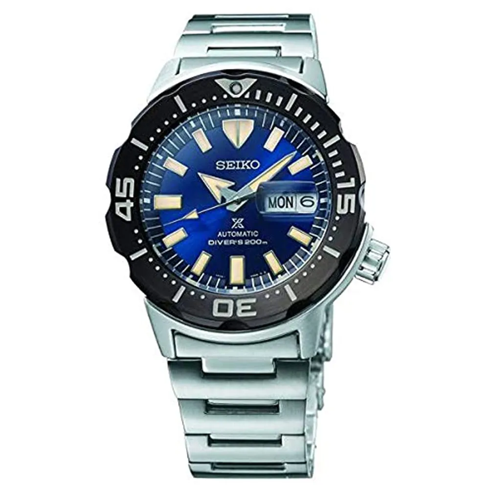 Seiko Mens Prospex Monster Blue Dial Stainless Steel Analog Watch - SRPD25