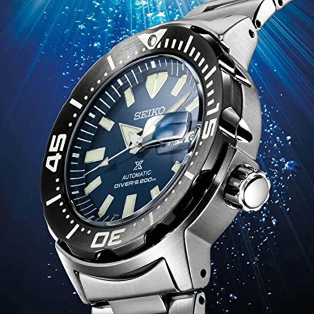 Seiko Mens Prospex Monster Blue Dial Stainless Steel Analog Watch - SRPD25