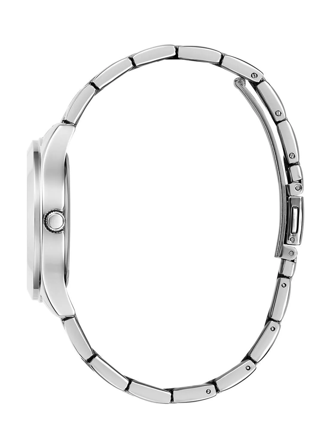 Silver Tri Plaque Pink Link Watch