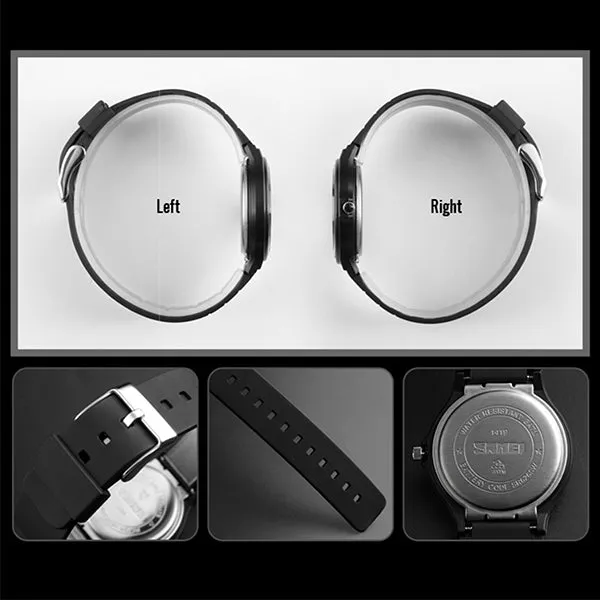 SKMEI Womens Casual Silicone Watch, 30M Water Resistant, Blue/Black