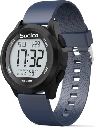 SOCICO Mens Digital Watch Sports Waterproof Outdoor Large Face Military Watches with Stopwatch Back Light Alarm Date Display