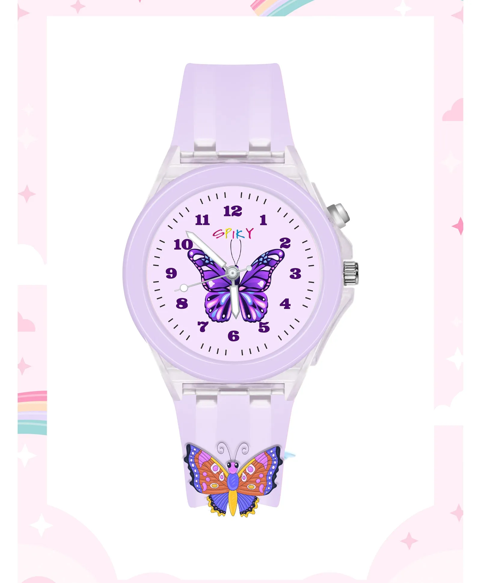 Spiky 3D Cartoon Analog Light Watch for Kids Boys & Girls - Black