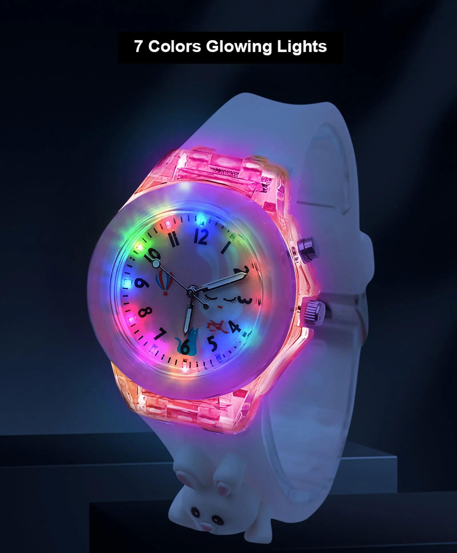 Spiky 3D Cartoon Analog Light Watch for Kids Boys & Girls - Black