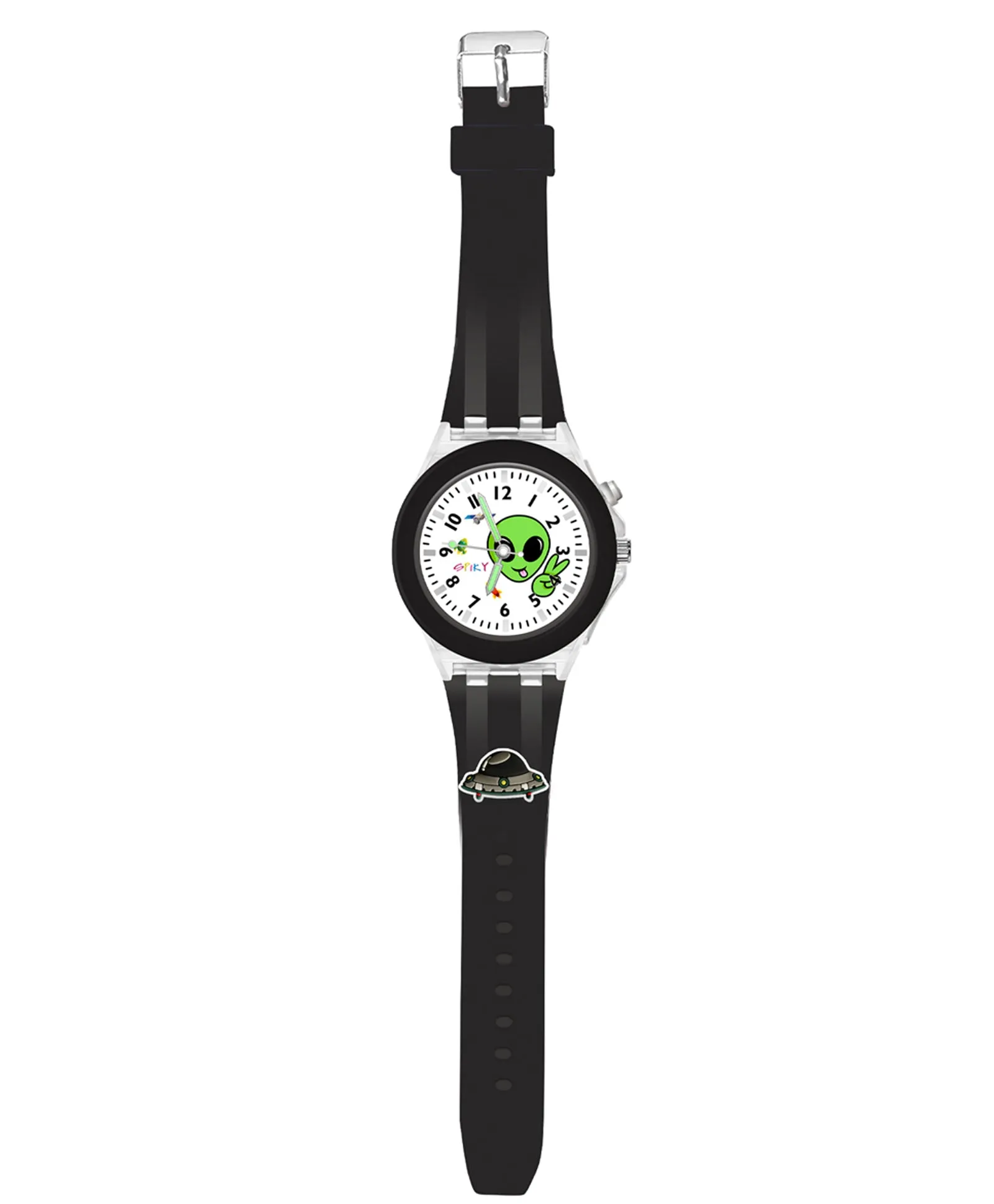 Spiky 3D Cartoon Analog Light Watch for Kids Boys & Girls - Black