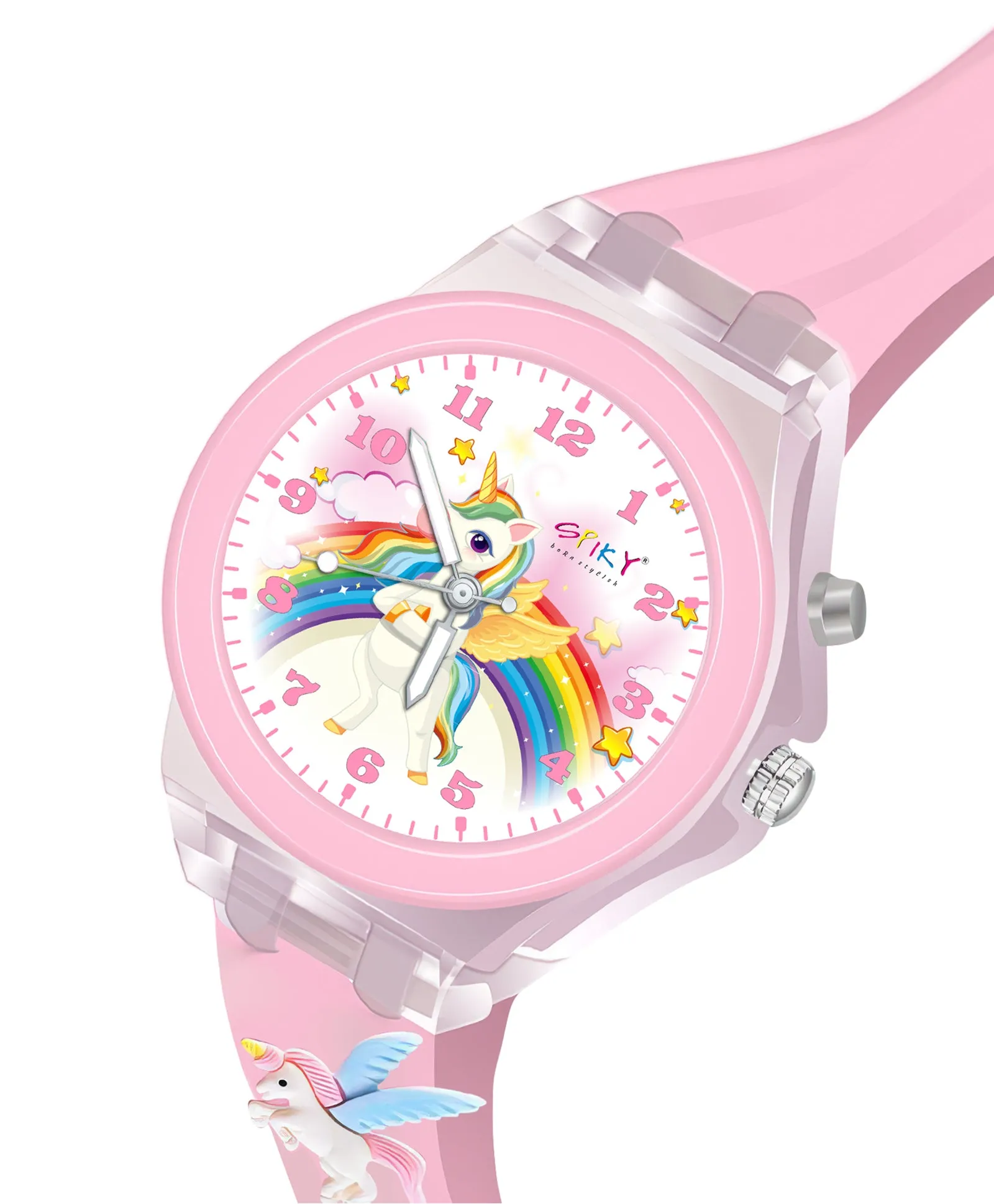 Spiky 3D Cartoon Analog Light Watch for Kids Boys & Girls - Black