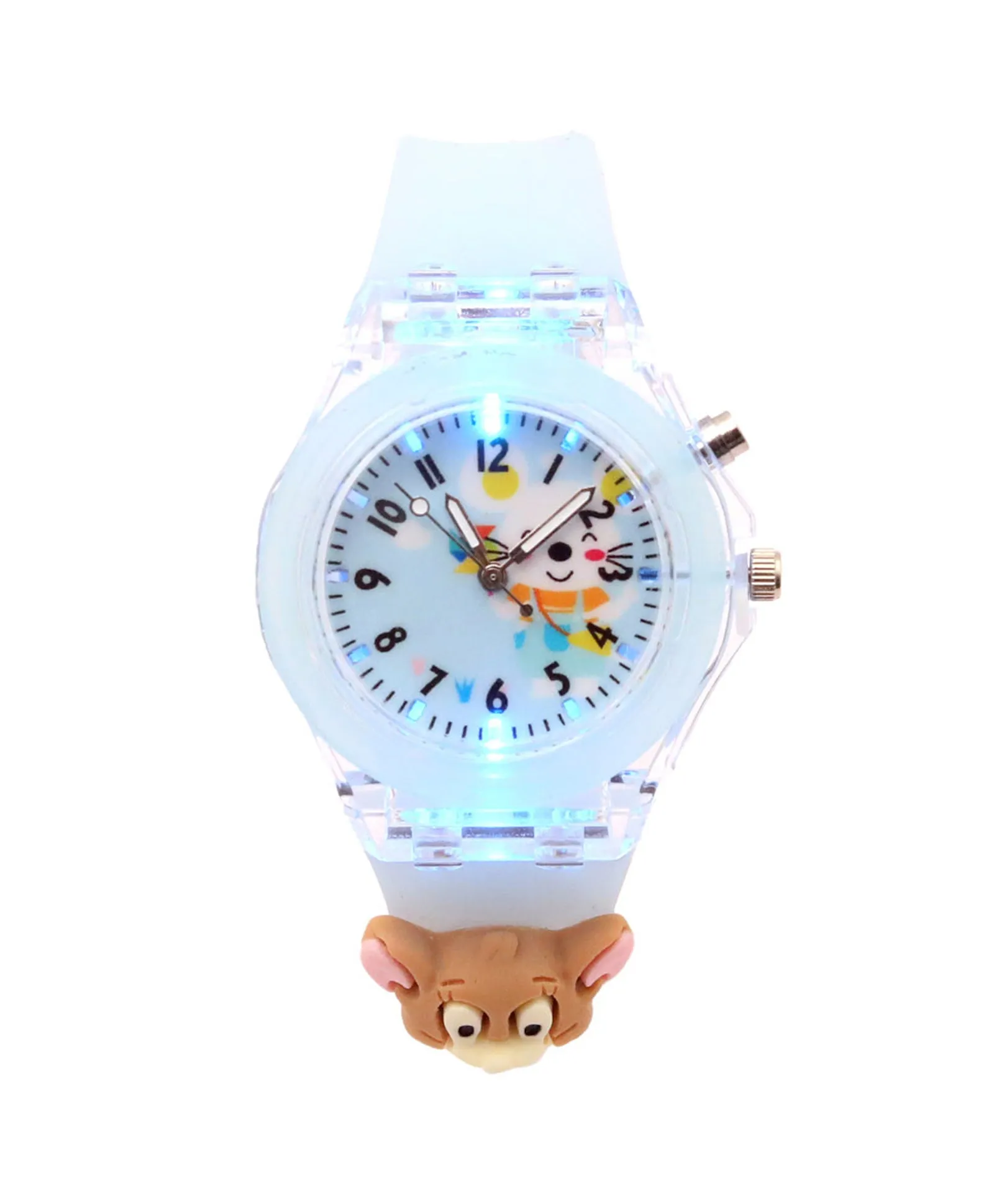 Spiky 3D Cartoon Analog Light Watch for Kids Boys & Girls - Black