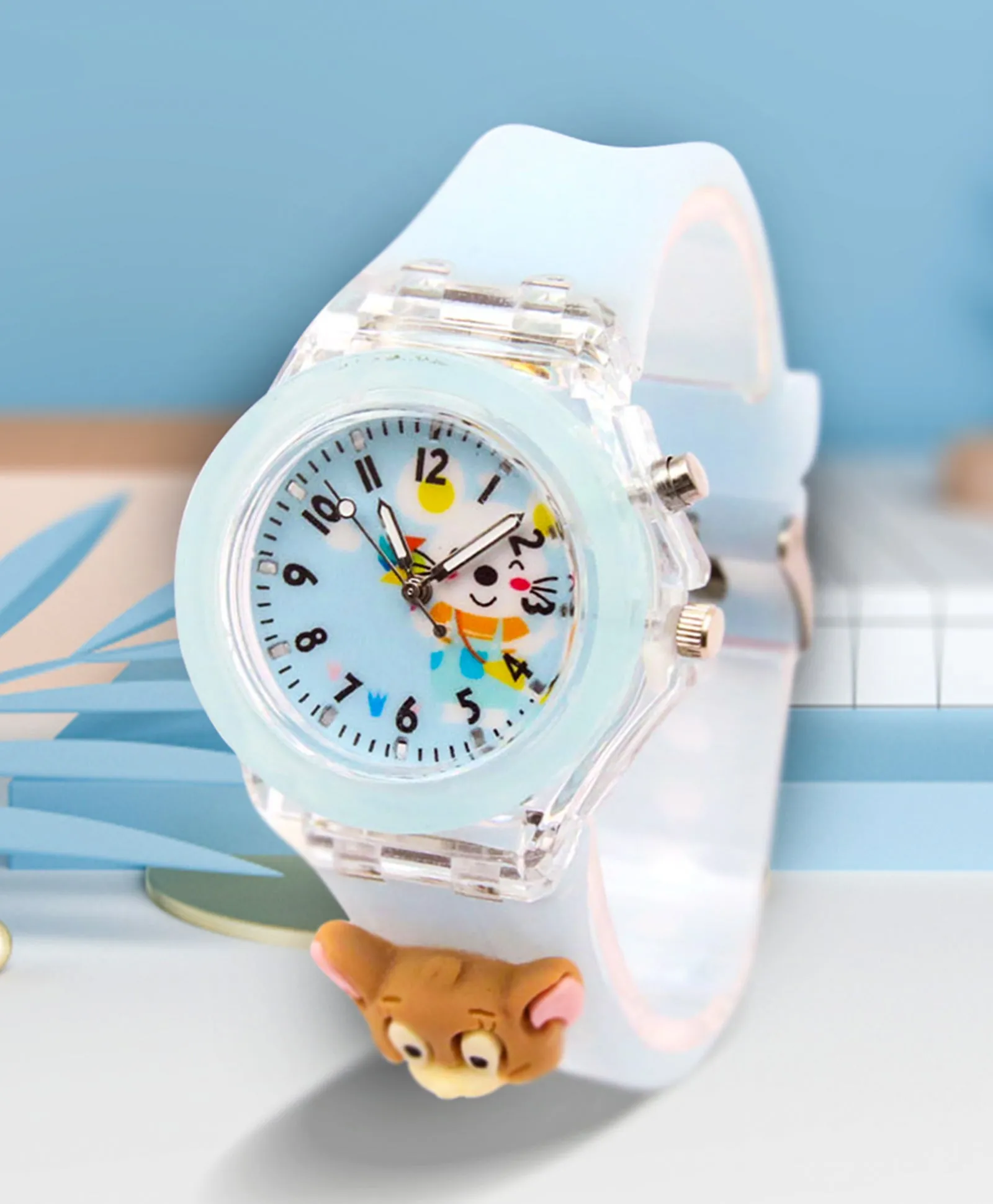 Spiky 3D Cartoon Analog Light Watch for Kids Boys & Girls - Black
