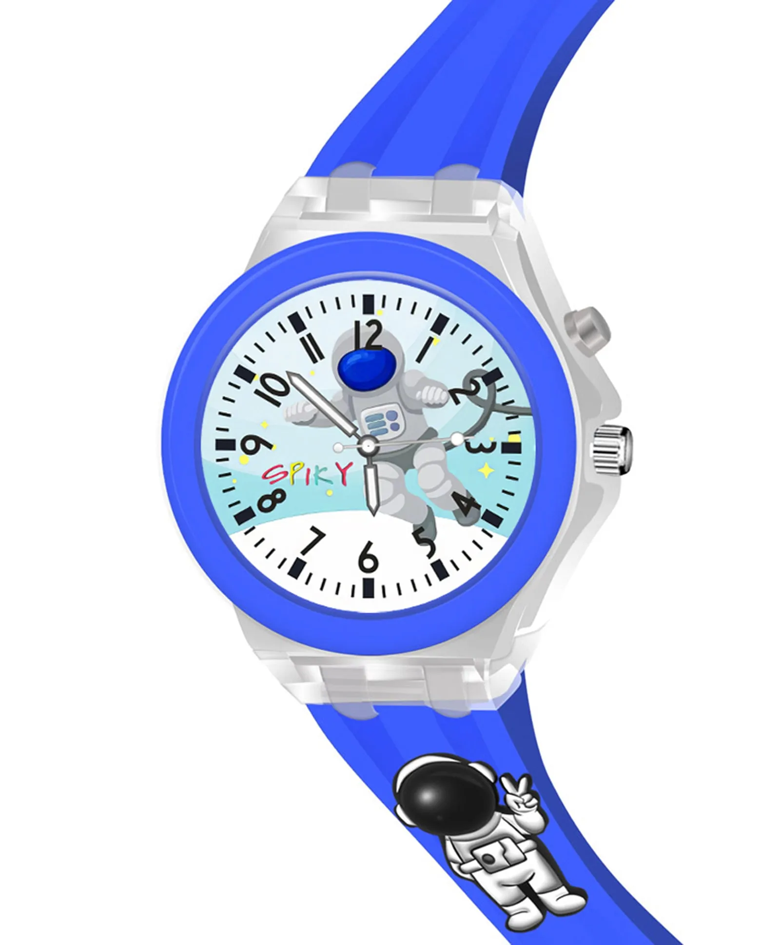 Spiky 3D Cartoon Analog Light Watch for Kids Boys & Girls - Black