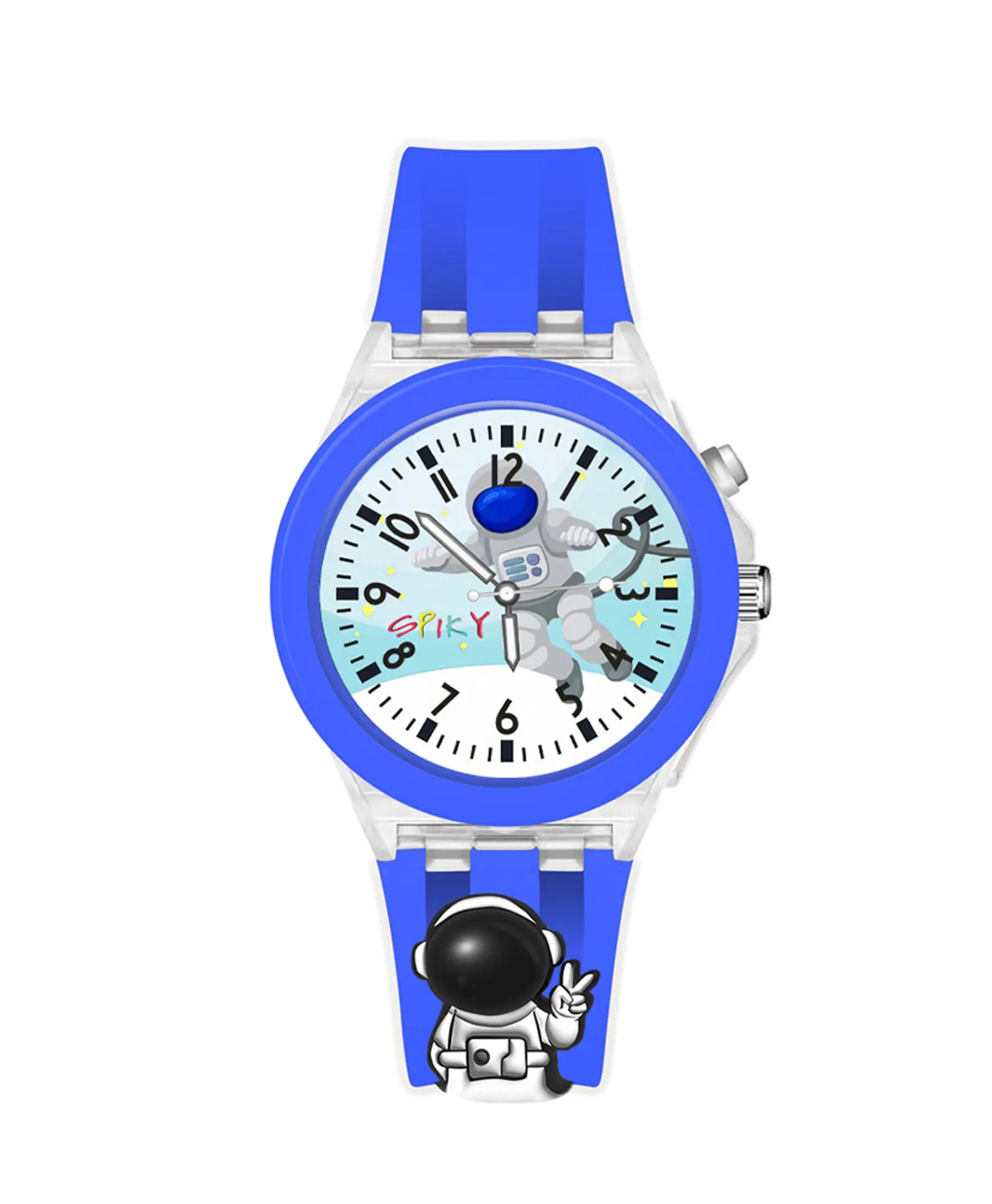 Spiky 3D Cartoon Analog Light Watch for Kids Boys & Girls - Black