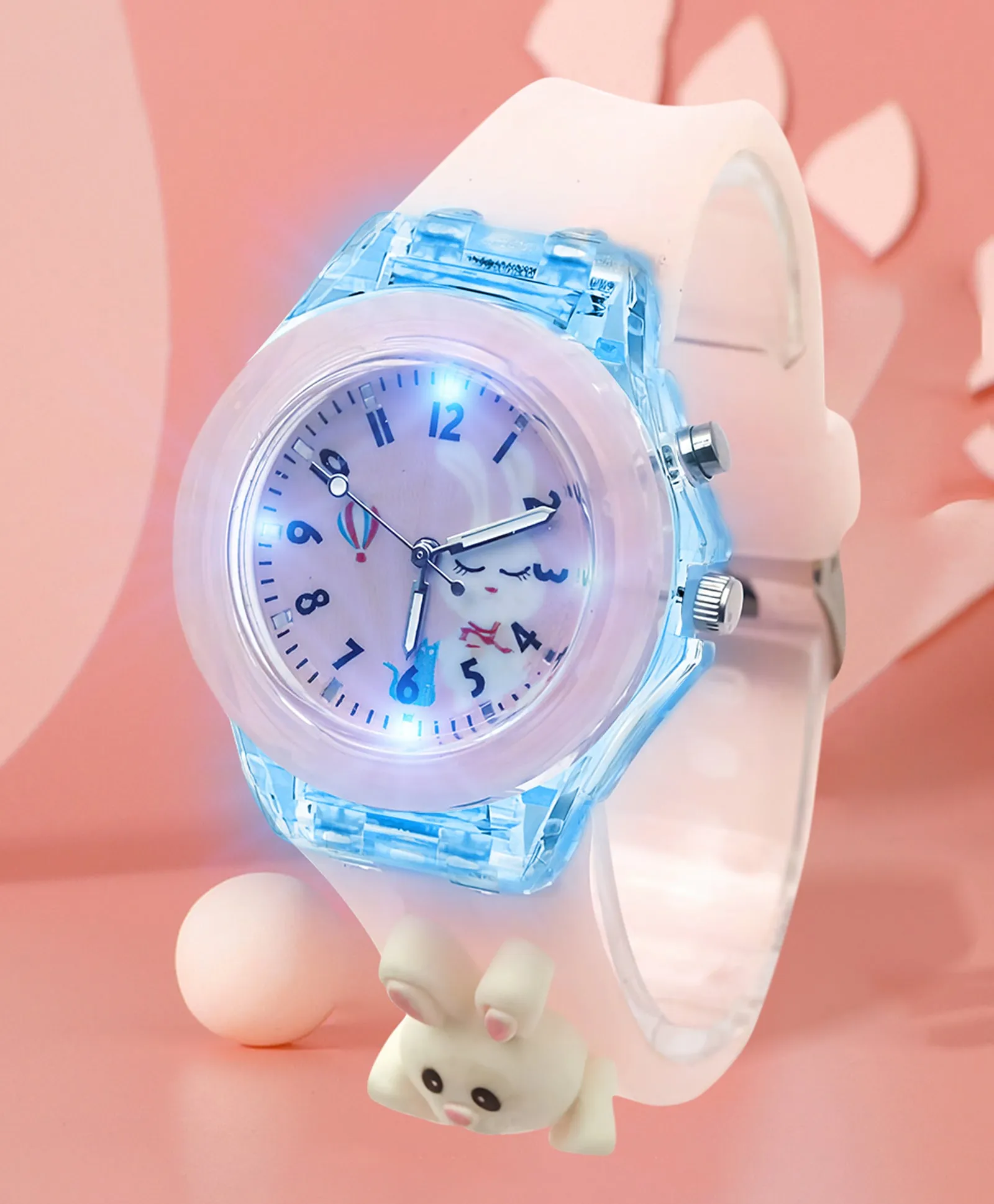 Spiky 3D Cartoon Analog Light Watch for Kids Boys & Girls - Black