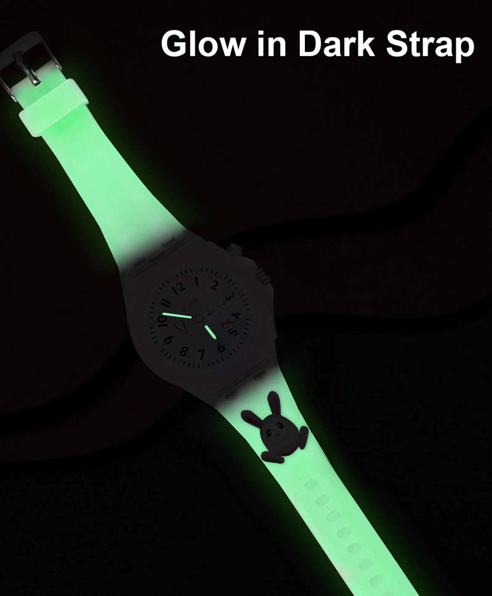 Spiky 3D Cartoon Analog Light Watch for Kids Boys & Girls - Black