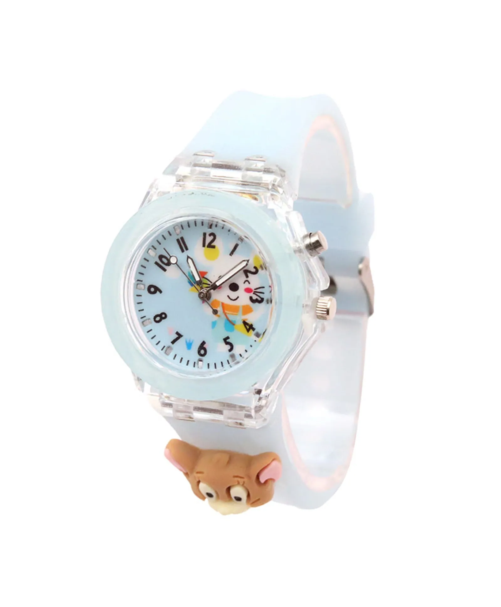Spiky 3D Cartoon Analog Light Watch for Kids Boys & Girls - Black