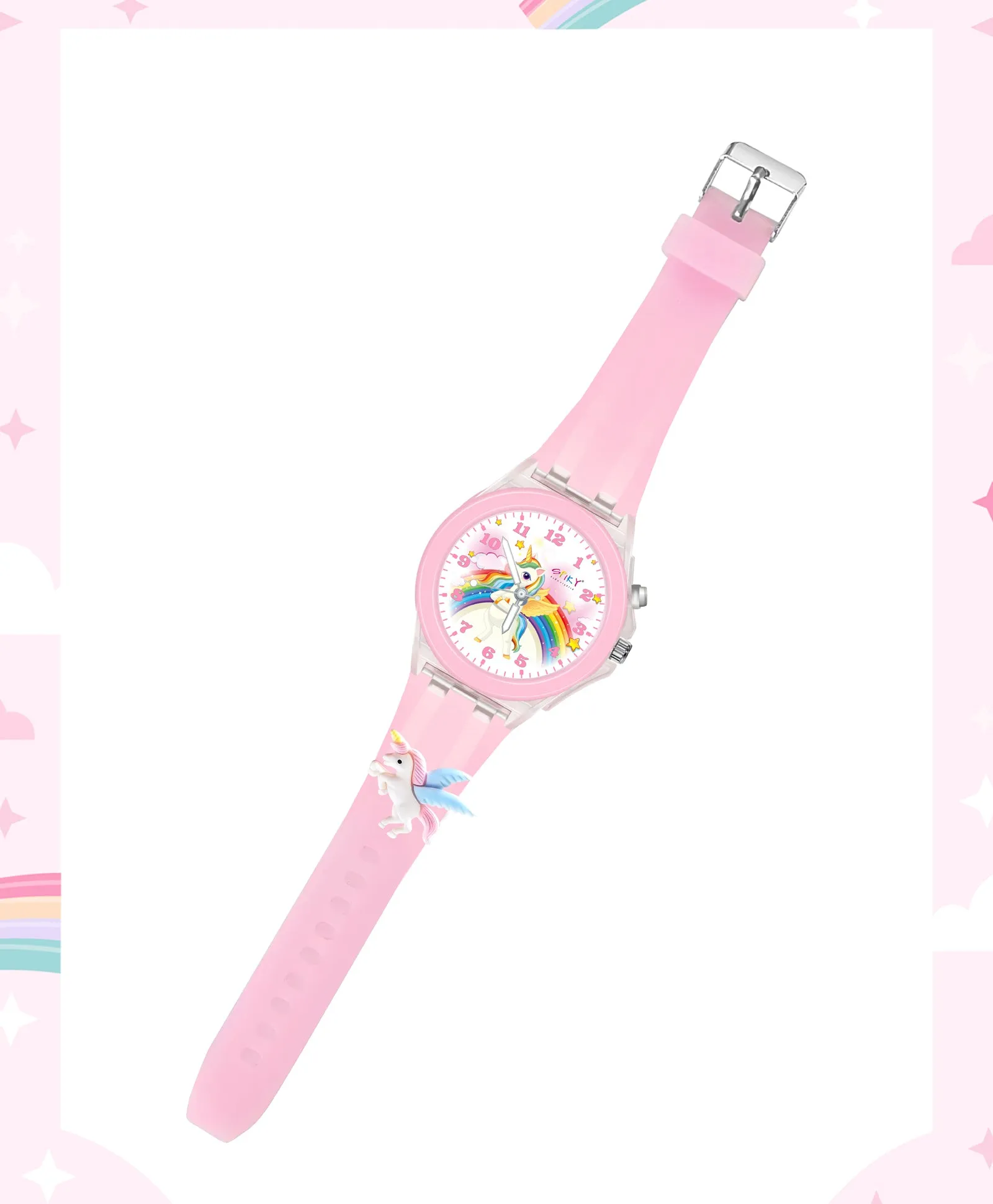 Spiky 3D Cartoon Analog Light Watch for Kids Boys & Girls - Black