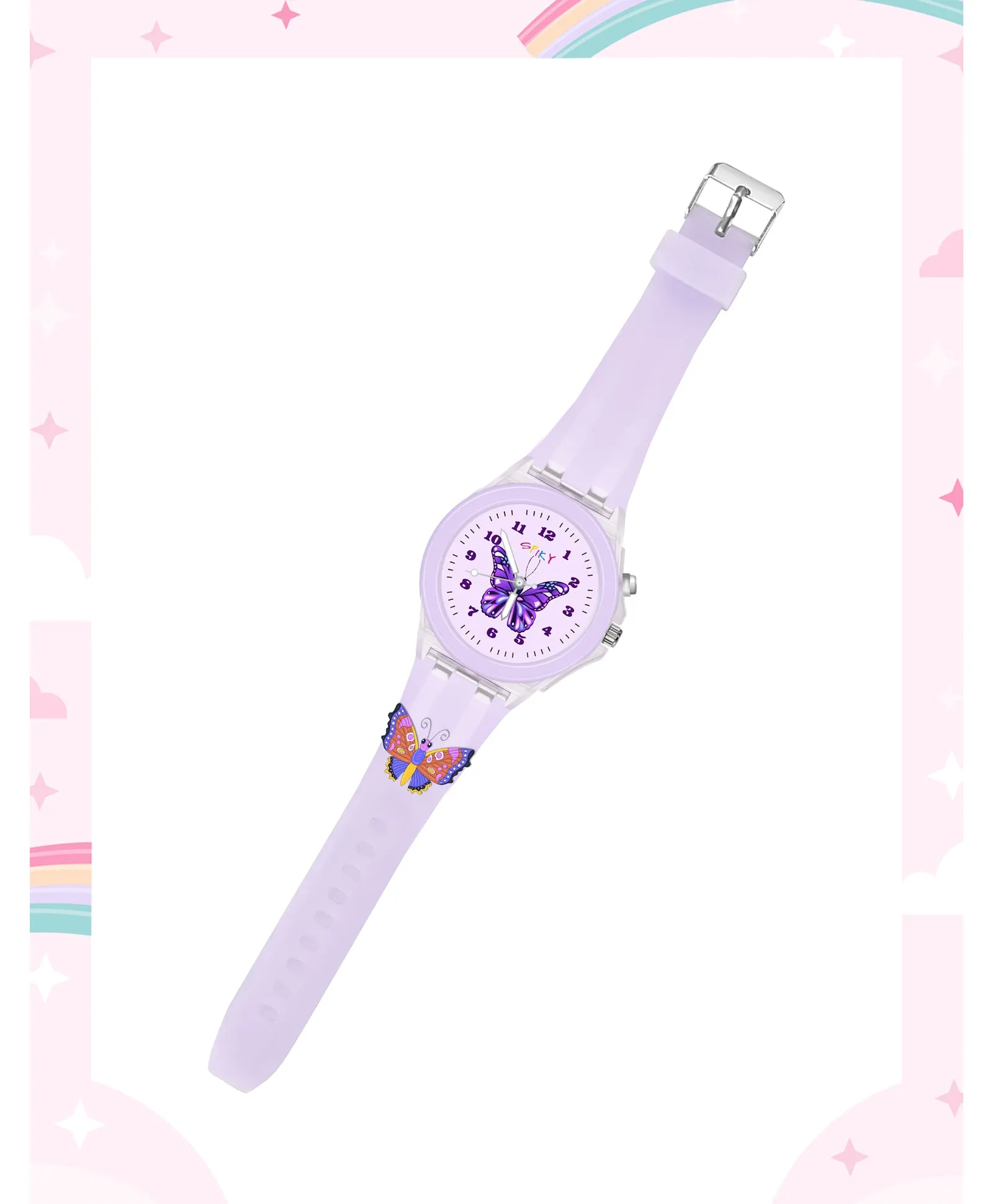 Spiky 3D Cartoon Analog Light Watch for Kids Boys & Girls - Black