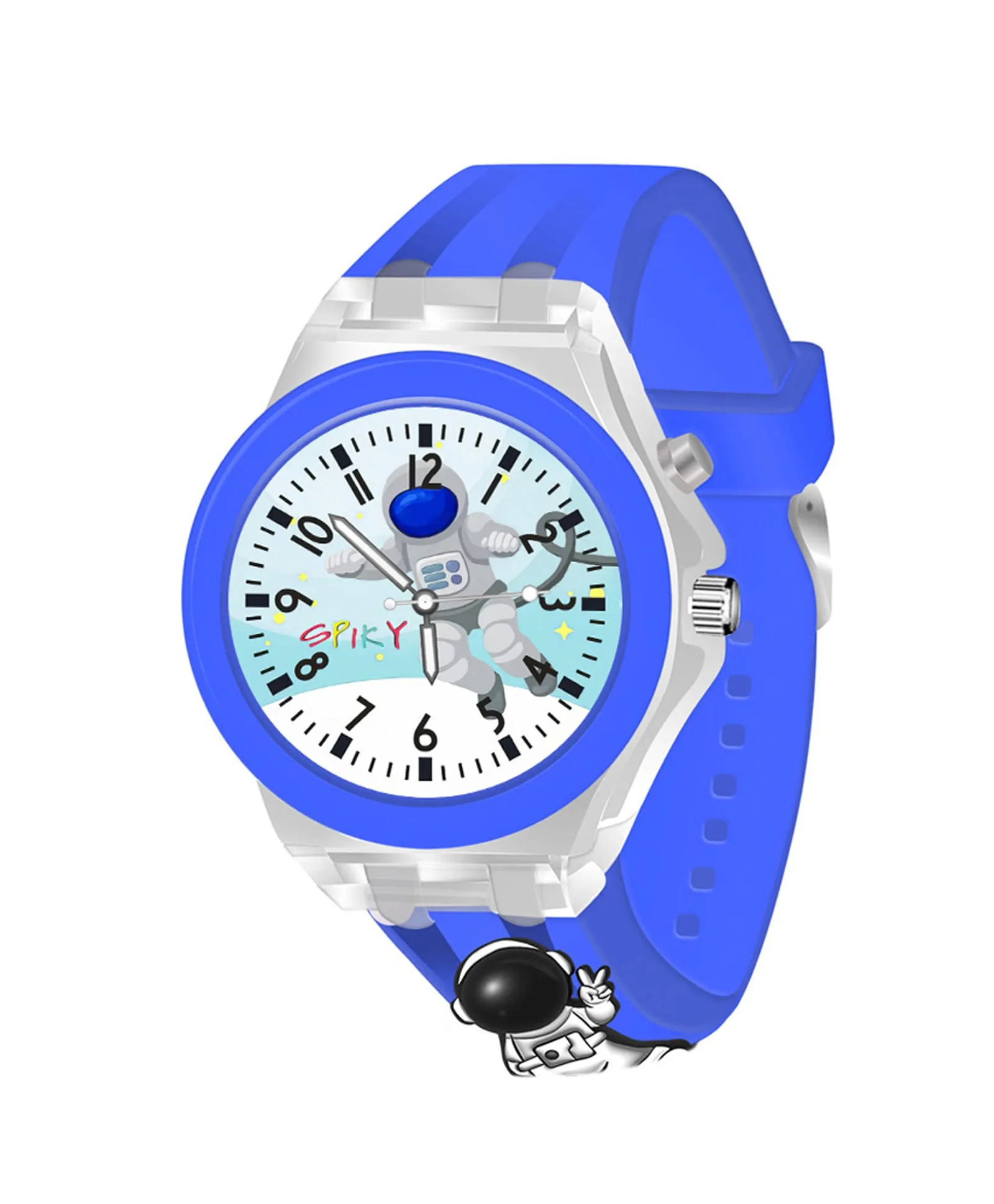 Spiky 3D Cartoon Analog Light Watch for Kids Boys & Girls - Black