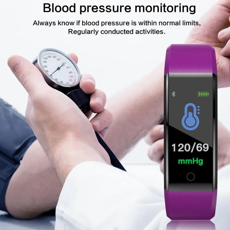 Sports Smart Band Heart Rate Fitness Tracker Smart Bracelet Waterproof Smartband Blood Pressure Smart Wristband Smart Watch Men