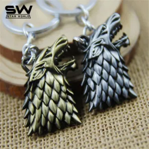STARWORLD Movie Series Key Chain Game of Thrones Family Badge Keyring Keychain Jewelry Key Ring Key Holder For Women Men