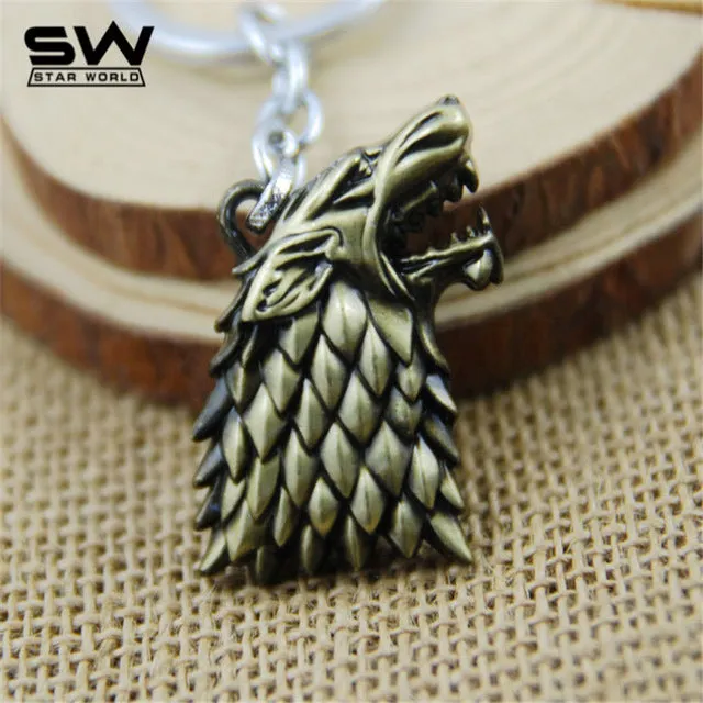 STARWORLD Movie Series Key Chain Game of Thrones Family Badge Keyring Keychain Jewelry Key Ring Key Holder For Women Men