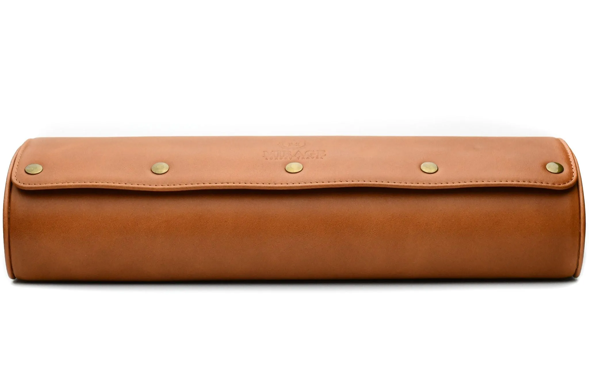 Tawny Brown Cow Full-grain Leather Watch Roll - 4 Watches