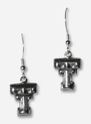 Texas Tech Double T Sterling Silver Drop Earrings