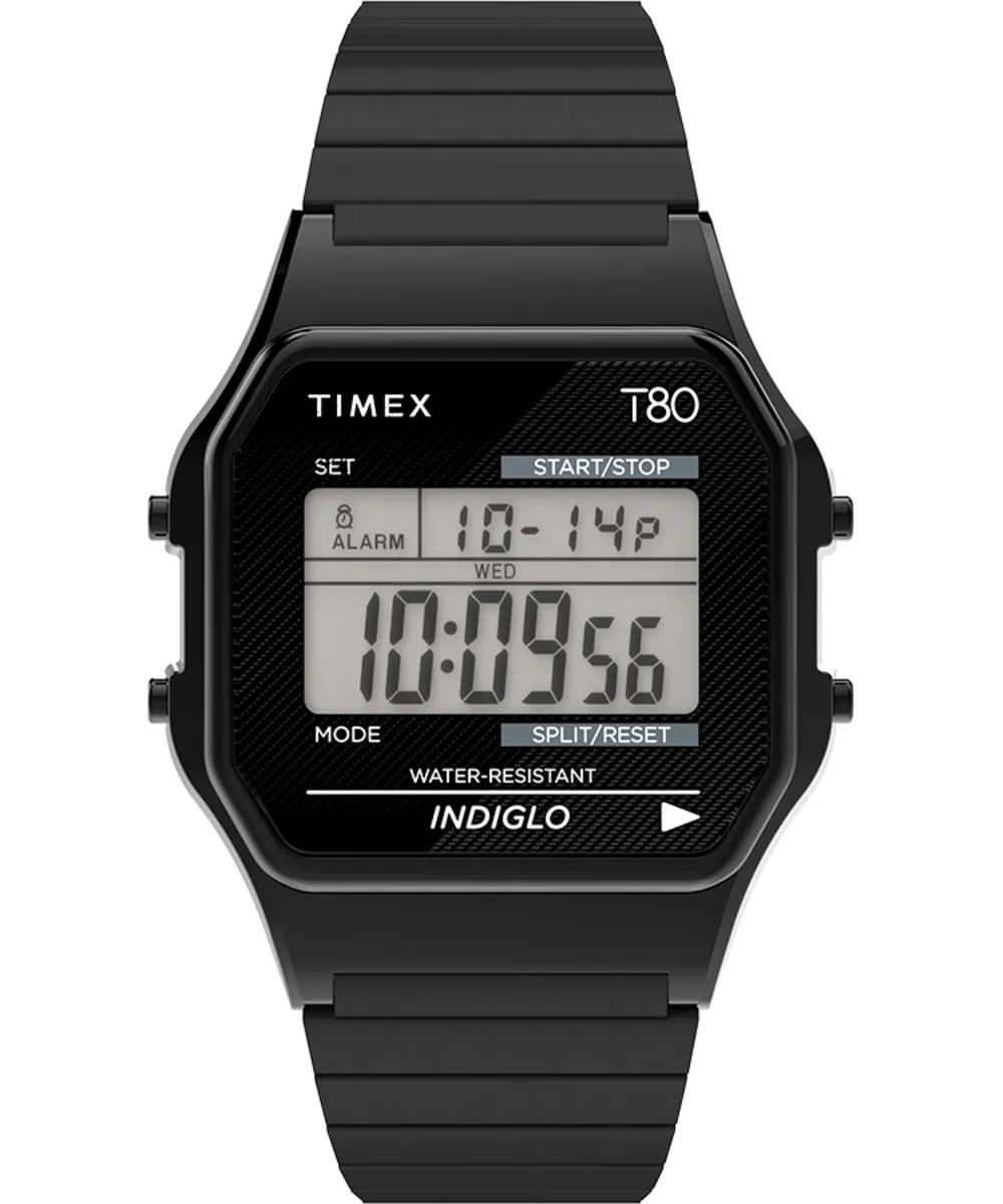 Timex T80 34mm Stainless Steel Expansion Band Watch