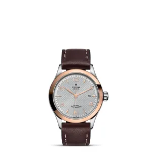 TUDOR 1926 28mm Steel Gold Gray Dial Leather Watch - M91351-0005
