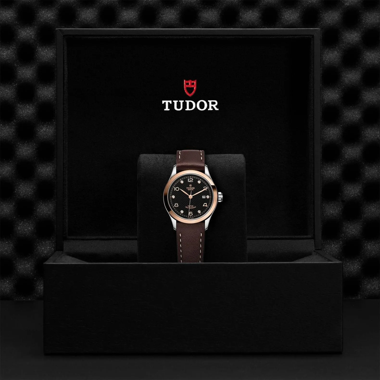 TUDOR 1926 28mm Steel/Gold Black Diamond Dial Watch - M91351-0008