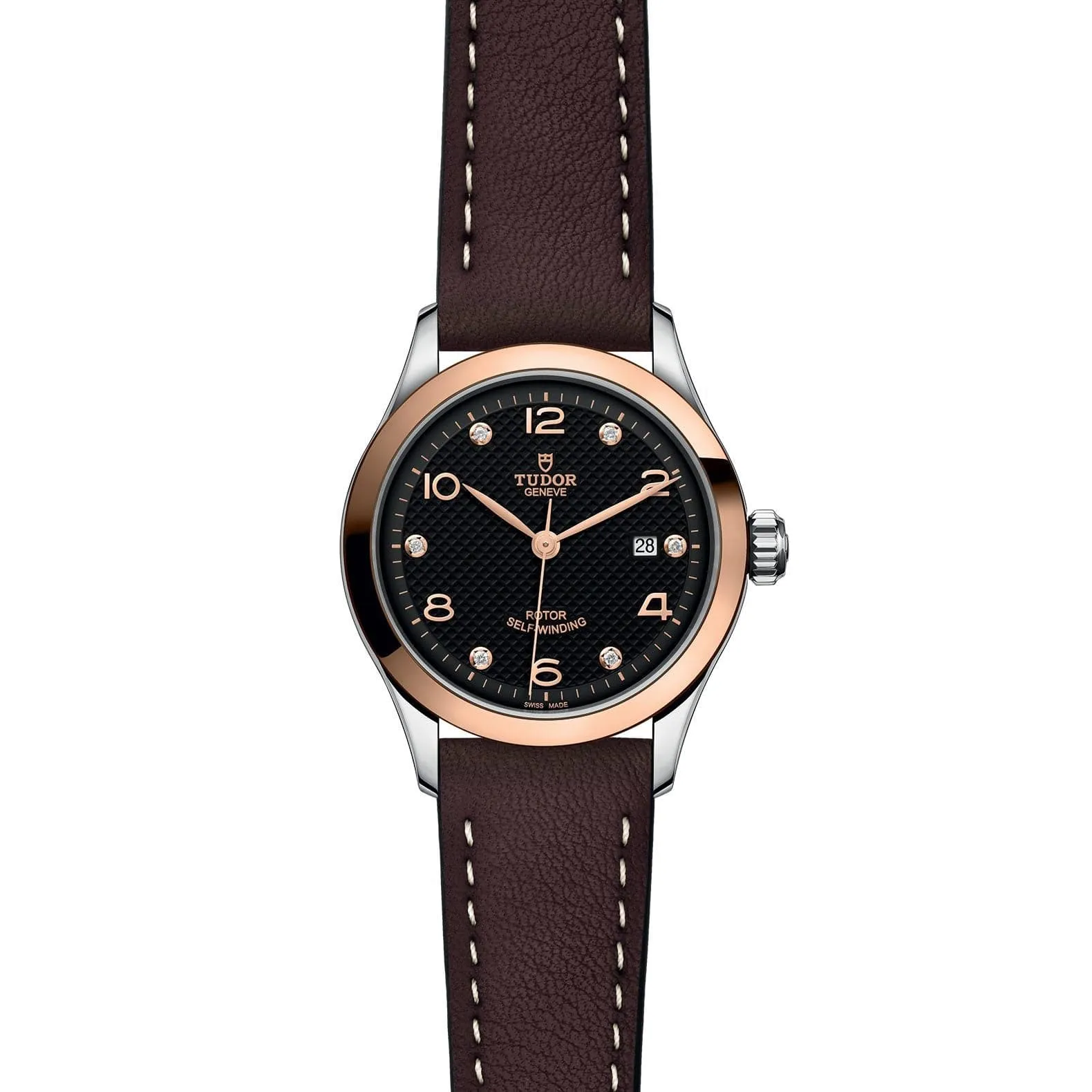 TUDOR 1926 28mm Steel/Gold Black Diamond Dial Watch - M91351-0008