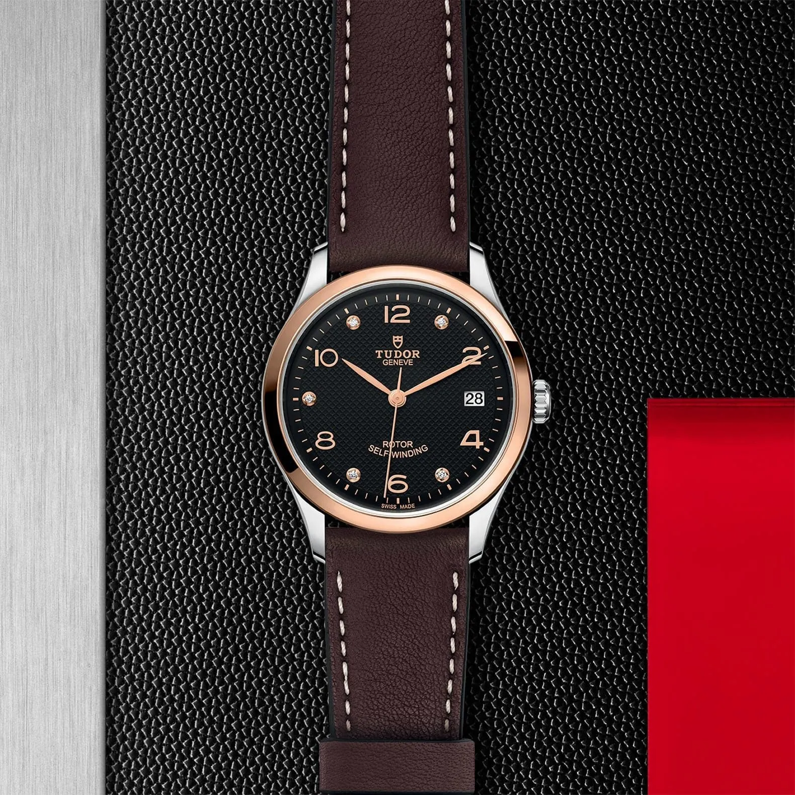 TUDOR 1926 36mm Steel/Gold Black Diamond Dial Watch - M91451-0008