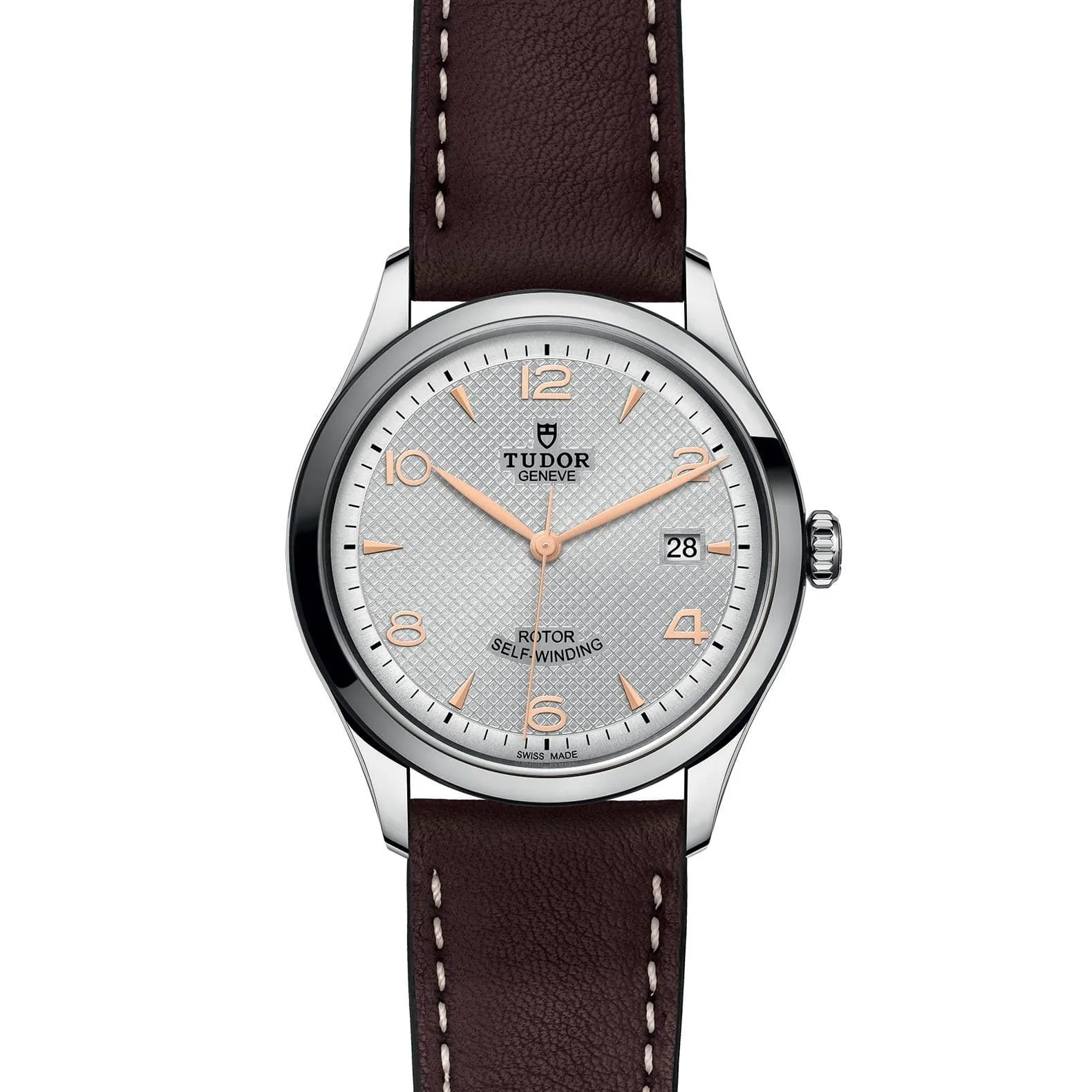 TUDOR 1926 39mm Steel Gray Dial Leather Watch - M91550-0006