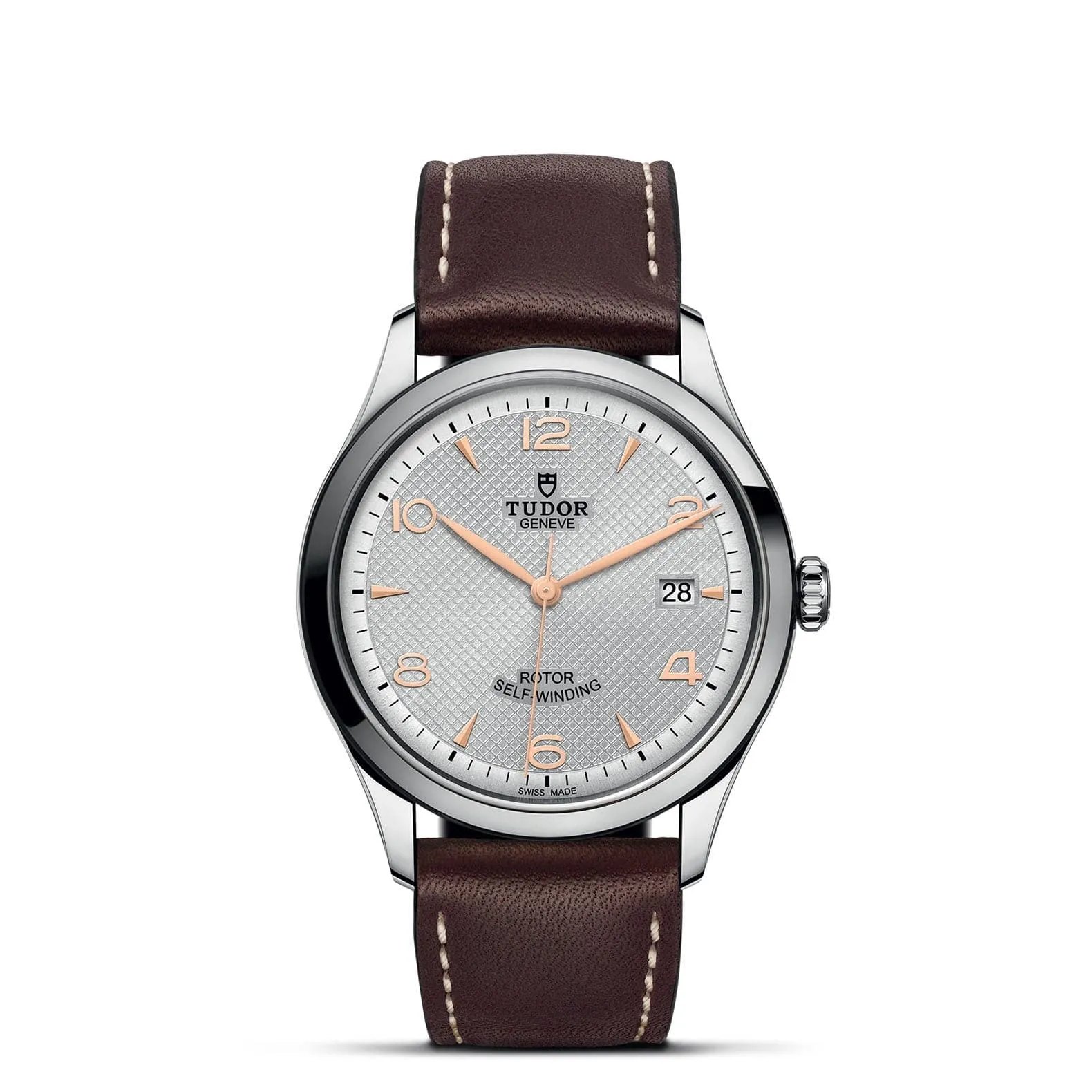 TUDOR 1926 39mm Steel Gray Dial Leather Watch - M91550-0006