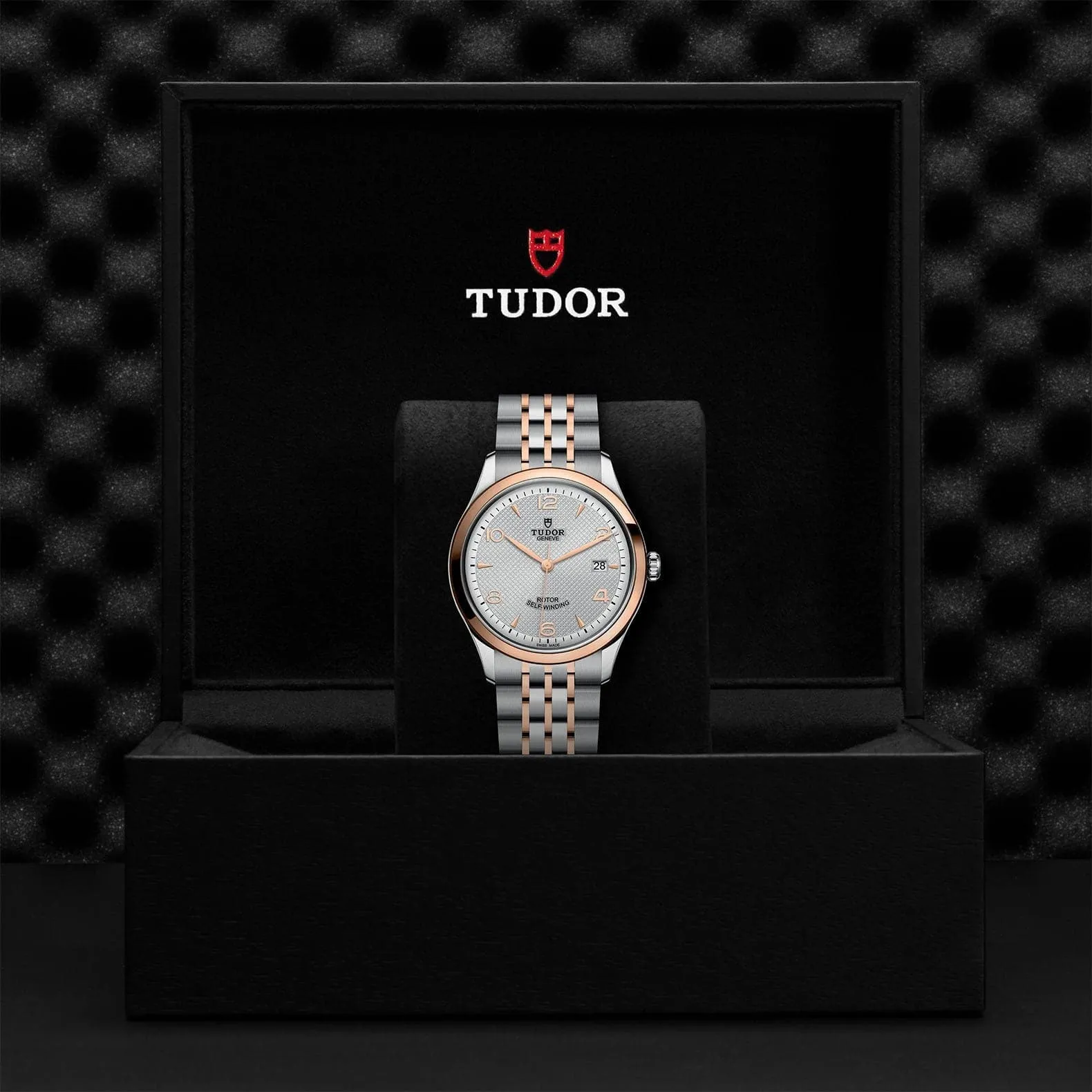 TUDOR 1926 39mm Steel Rose Gold Gray Dial Watch - M91551-0001