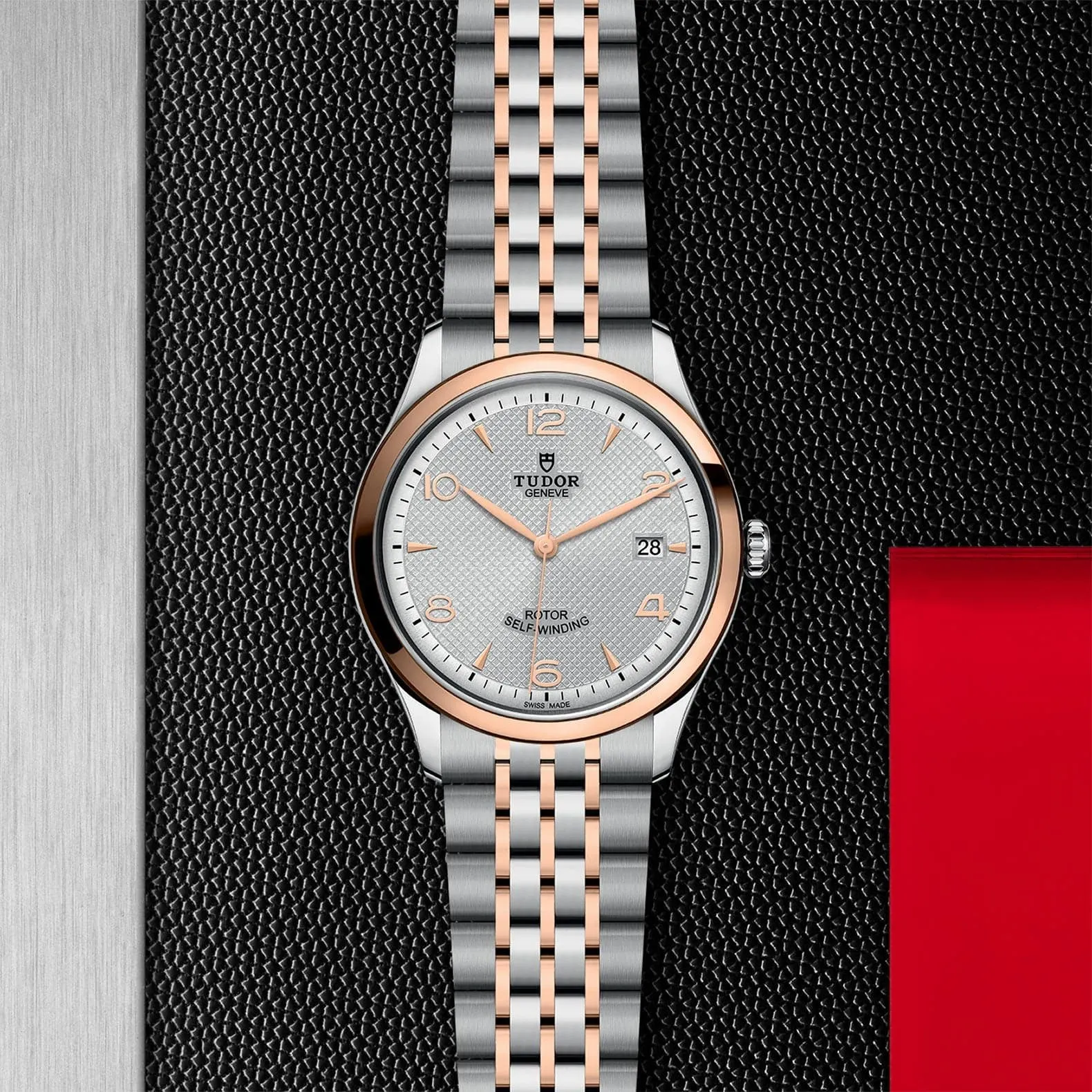 TUDOR 1926 39mm Steel Rose Gold Gray Dial Watch - M91551-0001