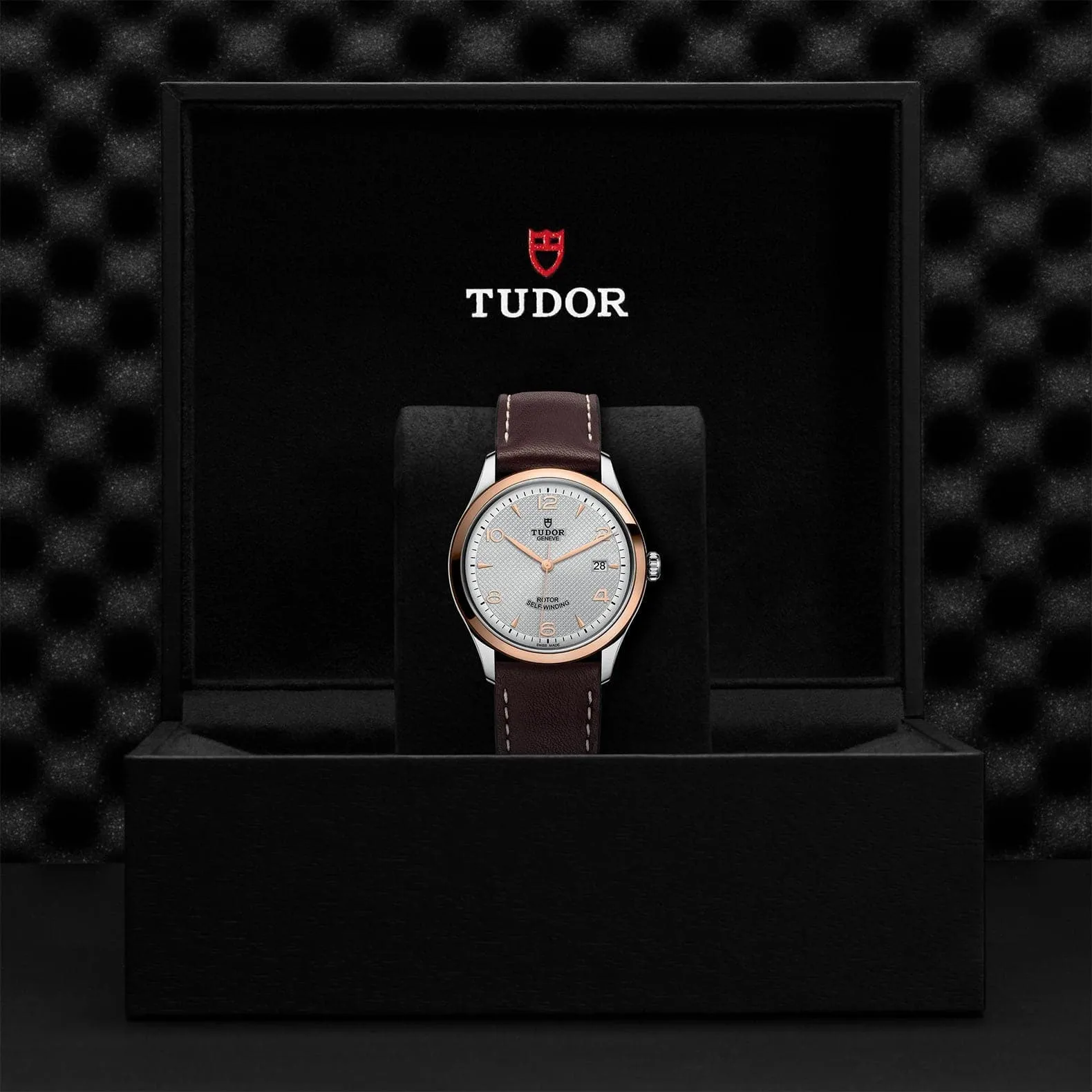 TUDOR 1926 39mm Steel/Gold Leather Strap Watch - M91551-0005