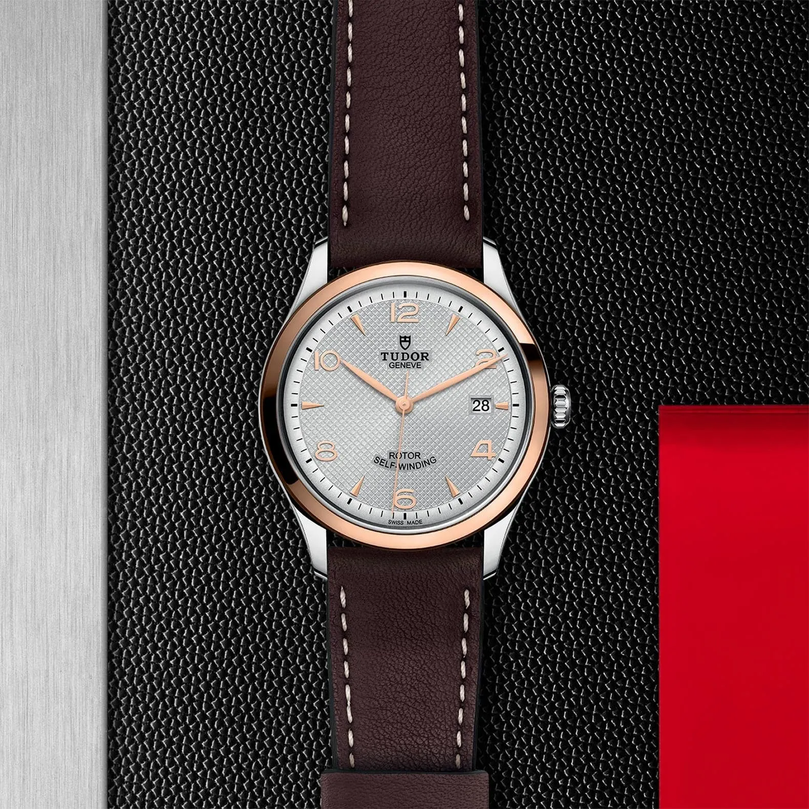 TUDOR 1926 39mm Steel/Gold Leather Strap Watch - M91551-0005