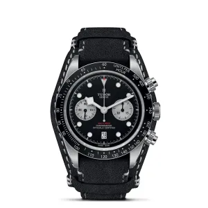 TUDOR Black Bay Chrono Black Dial Black Leather Strap 41mm - M79360N-0005